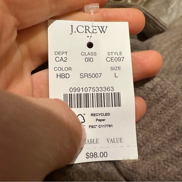 J crew heather brown dove Ribbed boyfriend crewneck sweater in extra-soft - Picture 4 of 4